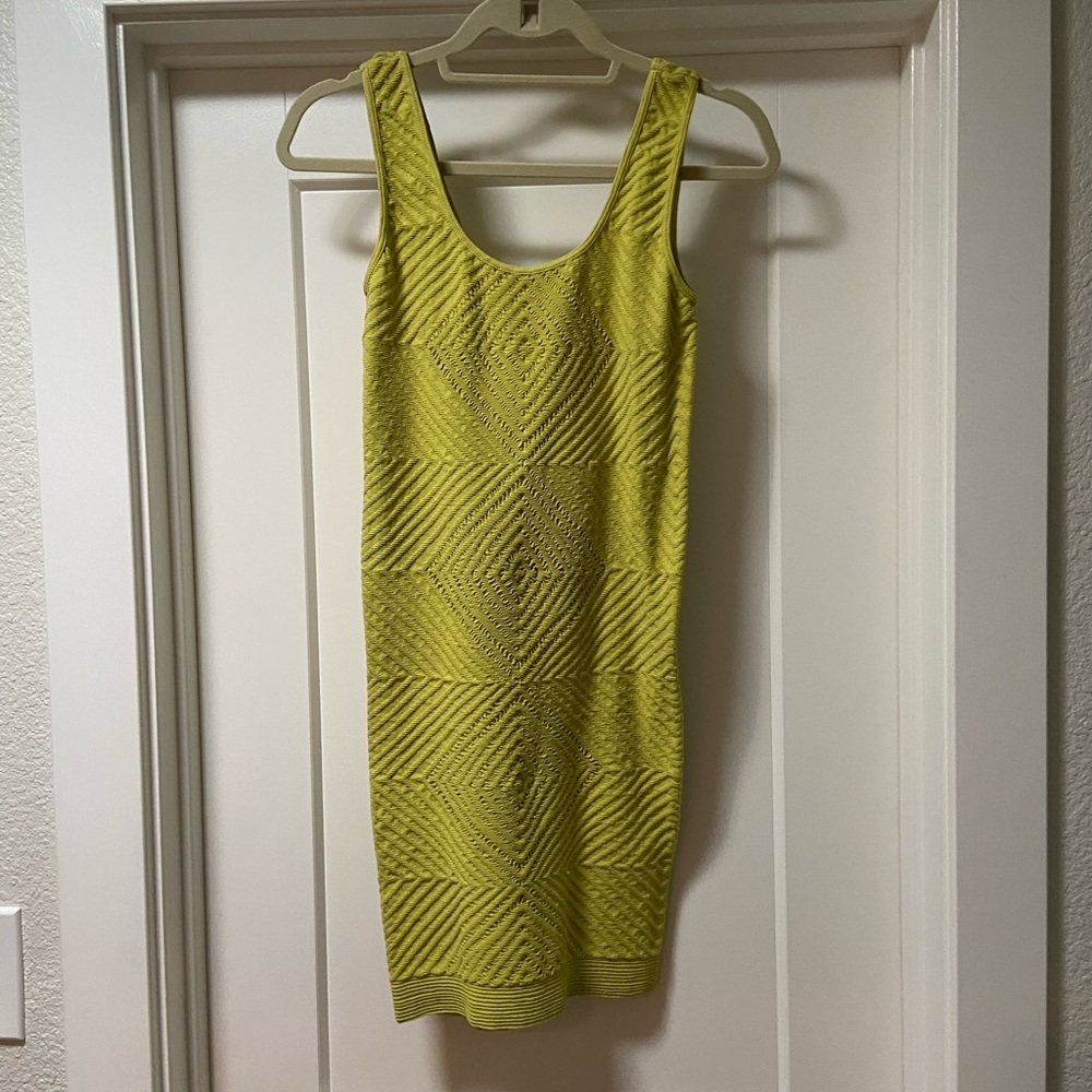 BCBG Lime / Chartreuse Textured Bodycon Dress